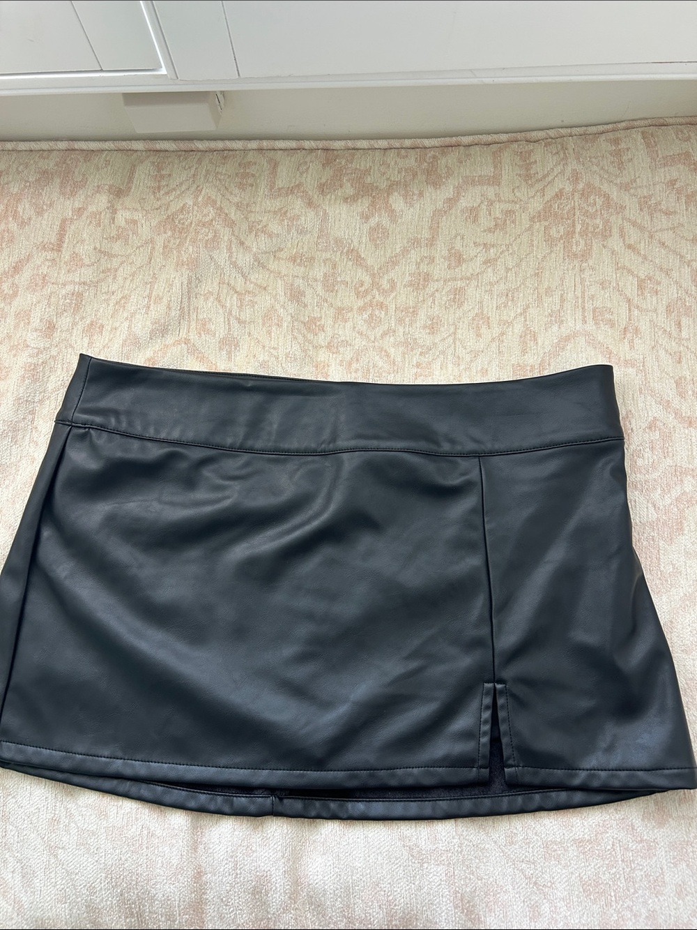 Target Black Faux Leather Mini Skirt with Side Slit